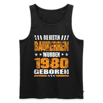 Bauherr Geburtstag Die Besten Bauherren wurden - Männer Premium Bio Tank Top - Schwarz - Vorne - Michal (187cm)