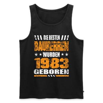 Bauherr Geburtstag Die Besten Bauherren wurden - Männer Premium Bio Tank Top - Schwarz - Vorne - Michal (187cm)