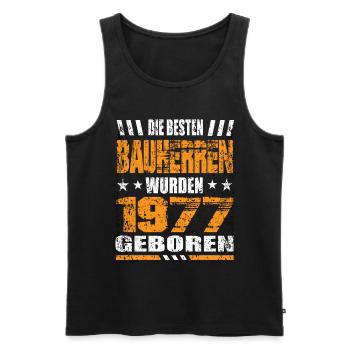 Bauherr Geburtstag Die Besten Bauherren wurden - Männer Premium Bio Tank Top - Schwarz - Vorne - Michal (187cm)