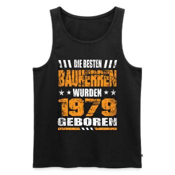 Bauherr Geburtstag Die Besten Bauherren wurden - Männer Premium Bio Tank Top - Schwarz - Vorne - Michal (187cm)