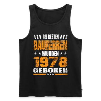 Bauherr Geburtstag Die Besten Bauherren wurden - Männer Premium Bio Tank Top - Schwarz - Vorne - Michal (187cm)