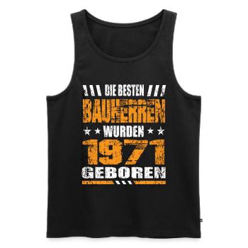 Bauherr Geburtstag Die Besten Bauherren wurden - Männer Premium Bio Tank Top - Schwarz - Vorne - Michal (187cm)