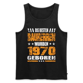 Bauherr Geburtstag Die Besten Bauherren wurden - Männer Premium Bio Tank Top - Schwarz - Vorne - Michal (187cm)