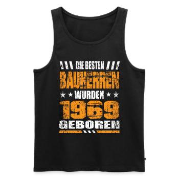 Bauherr Geburtstag Die Besten Bauherren wurden - Männer Premium Bio Tank Top - Schwarz - Vorne - Michal (187cm)