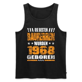Bauherr Geburtstag Die Besten Bauherren wurden - Männer Premium Bio Tank Top - Schwarz - Vorne - Michal (187cm)