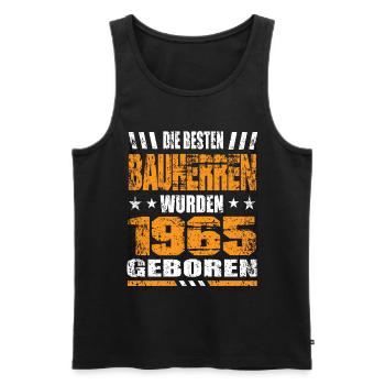 Bauherr Geburtstag Die Besten Bauherren wurden - Männer Premium Bio Tank Top - Schwarz - Vorne - Michal (187cm)