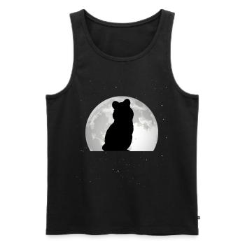 Quokka Moon Kangourou à queue courte - Débardeur bio Premium Homme - noir - Devant - Michal (187cm)