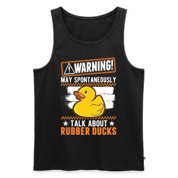 May spontaneously talk about Rubber Ducks - Männer Premium Bio Tank Top - Schwarz - Vorne - AI Model Male 178 light (178cm)