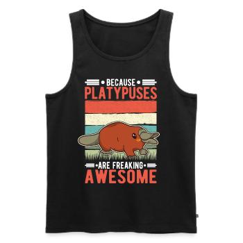Platypus Gift Platypus - Men's Premium Organic Tank Top - black - Front - Michal (187cm)