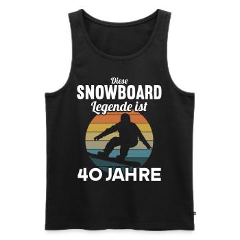Diese Snowboard Legende ist 40 Jahre 40 Geburtstag - Männer Premium Bio Tank Top - Schwarz - Vorne - Michal (187cm)