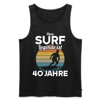 Diese Surf Legende ist 40 Jahre 40 Geburtstag - Männer Premium Bio Tank Top - Schwarz - Vorne - Michal (187cm)