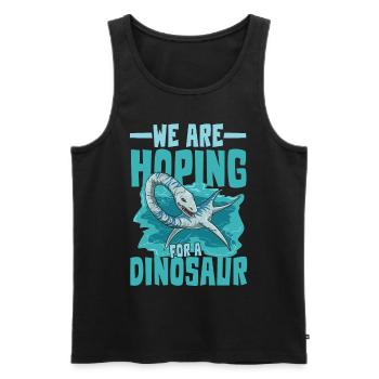 We Are Hoping For A Dinosaur Elasmosaurus - Männer Premium Bio Tank Top - Schwarz - Vorne - Michal (187cm)
