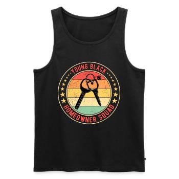 Hauskäufer Einweihungsparty Young Black Houseowner - Männer Premium Bio Tank Top - Schwarz - Vorne - Michal (187cm)