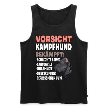 Vorsicht Kampfhund Lustiger Hundespruch - Männer Premium Bio Tank Top - Schwarz - Vorne - Michal (187cm)