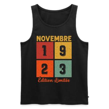 Novembre 1923 Édition limitée - Débardeur bio Premium Homme - noir - Devant - Michal (187cm)