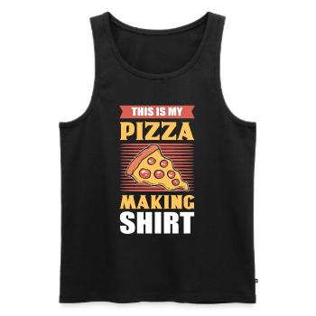 This Is My Pizza Making Shirt Pizza Backer - Men's Premium Organic Tank Top - black - Front - AI Model Male 178 light (178cm)