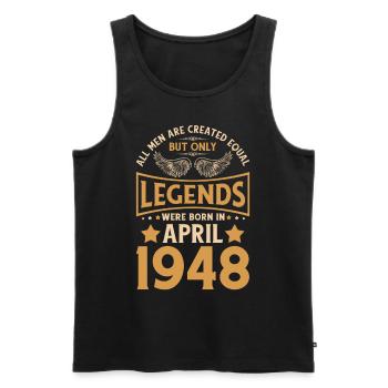 Geburtstag Legenden wurden im April 1948 geboren - Männer Premium Bio Tank Top - Schwarz - Vorne - Michal (187cm)