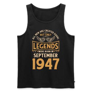 Geburtstag Die Legenden wurden im September 1947 g - Männer Premium Bio Tank Top - Schwarz - Vorne - Michal (187cm)