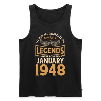 Geburtstag Legenden wurden im Januar 1948 geboren - Männer Premium Bio Tank Top - Schwarz - Vorne - Michal (187cm)