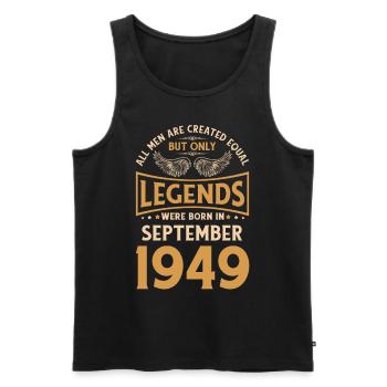 Birthday The Legends were born in September 1949 g - Men's Premium Organic Tank Top - black - Front - Michal (187cm)
