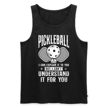 Pickleball Pickleball I Can - Männer Premium Bio Tank Top - Schwarz - Vorne - Michal (187cm)