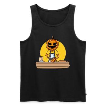 Koch Kürbis Bäckerei - Männer Premium Bio Tank Top - Schwarz - Vorne - Michal (187cm)
