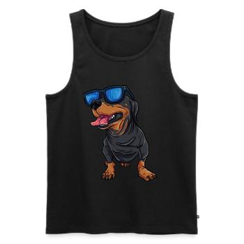Teckel cool Teckel - Débardeur bio Premium Homme - noir - Devant - Michal (187cm)