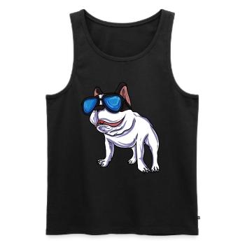 Français Bouledogue - Débardeur bio Premium Homme - noir - Devant - Michal (187cm)