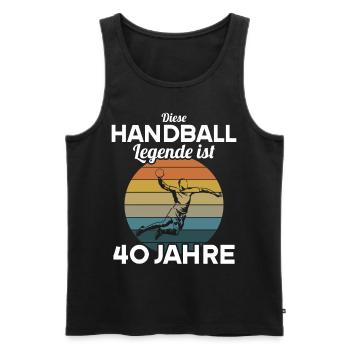 Diese Handball Legende ist 40 Jahre 40 Geburtstag - Männer Premium Bio Tank Top - Schwarz - Vorne - Michal (187cm)