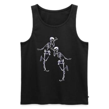 Tanzende Skelette - Männer Premium Bio Tank Top - Schwarz - Vorne - AI Model Male 178 light (178cm)