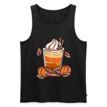 Pumpkin Spice Latte - Men's Premium Organic Tank Top - black - Front - Michal (187cm)