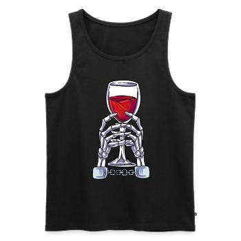 Squelette de vin - Débardeur bio Premium Homme - noir - Devant - Michal (187cm)