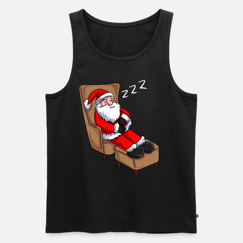 Weihnachtsmann schlafend - Männer Premium Bio Tank Top - Schwarz