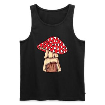 Champignon bizarre - Débardeur bio Premium Homme - noir - Devant - AI Model Male 178 light (178cm)