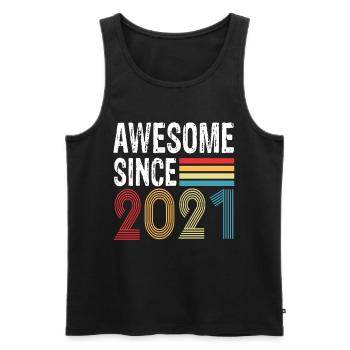 Awesome Since 2021 Birthday 2021 Vintage 2021 - Men's Premium Organic Tank Top - black - Front - AI Model Male 178 light (178cm)