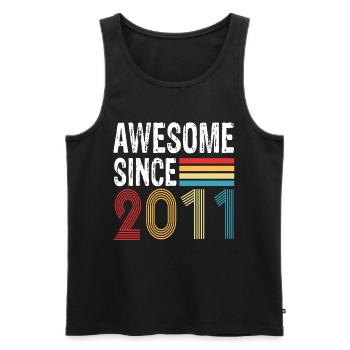 Awesome Since 2011 Geburtstag 2011 Vintage 2011 - Männer Premium Bio Tank Top - Schwarz - Vorne - AI Model Male 178 light (178cm)