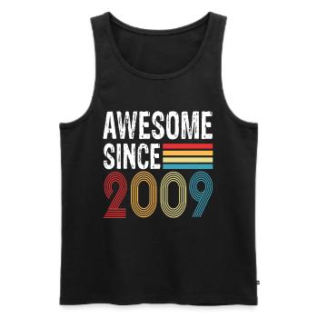 Awesome Since 2009 Birthday 2009 Vintage 2009 - Men's Premium Organic Tank Top - black - Front - AI Model Male 178 light (178cm)
