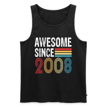 Awesome Since 2008 Geburtstag 2008 Vintage 2008 - Männer Premium Bio Tank Top - Schwarz - Vorne - AI Model Male 178 light (178cm)