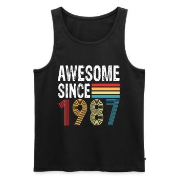 Awesome Since 1987 Birthday 1987 Vintage 1987 - Men's Premium Organic Tank Top - black - Front - AI Model Male 178 light (178cm)