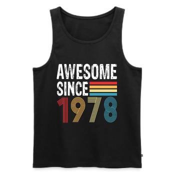 Awesome Since 1978 Birthday 1978 Vintage 1978 - Men's Premium Organic Tank Top - black - Front - AI Model Male 178 light (178cm)