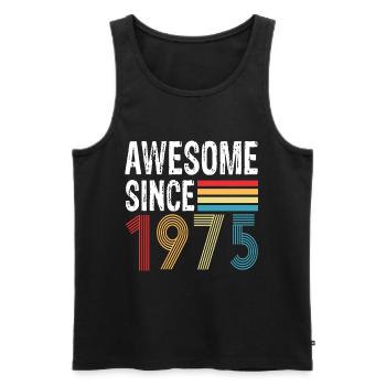 Awesome Since 1975 Geburtstag 1975 Vintage 1975 - Männer Premium Bio Tank Top - Schwarz - Vorne - Michal (187cm)