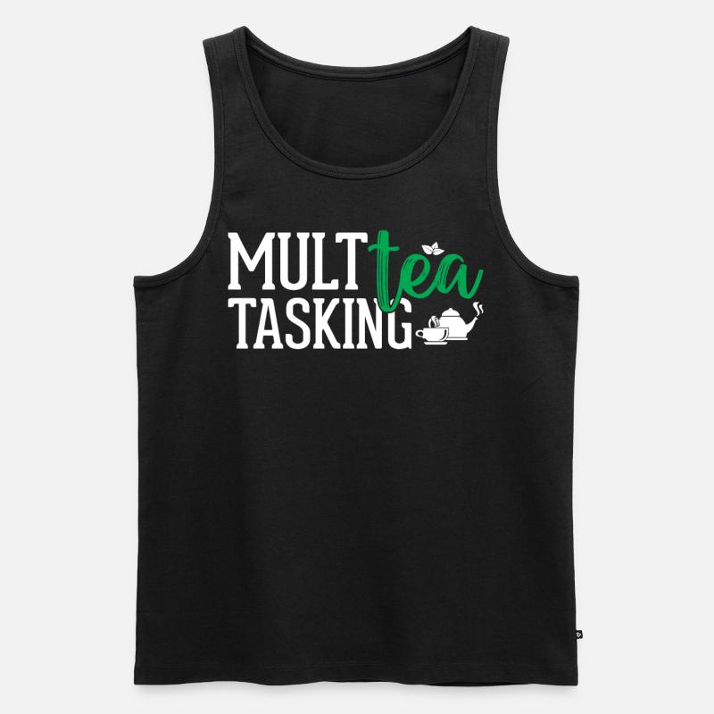Tea Lover - Multea Tasking - Men's Premium Organic Tank Top - black