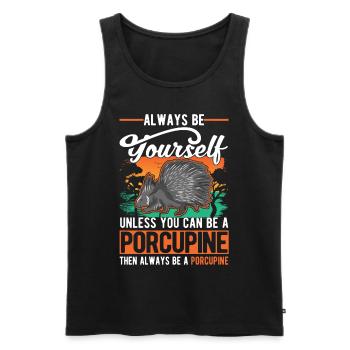 Porcupine lover Porcupine - Men's Premium Organic Tank Top - black - Front - Michal (187cm)