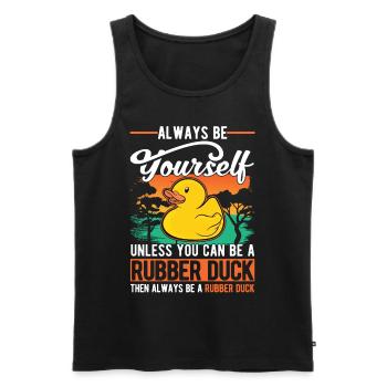 Rubber Duck Squeaky Duck Bathing Duck - Men's Premium Organic Tank Top - black - Front - AI Model Male 178 light (178cm)