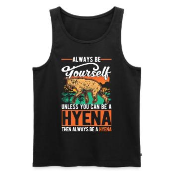 Soyez toujours vous-même Sauf si vous pouvez être une Hyena Hyäne - Débardeur bio Premium Homme - noir - Devant - AI Model Male 178 light (178cm)