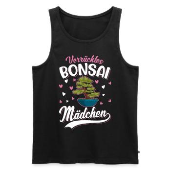 Verrücktes Bonsai Mädchen Bonsaibaum - Männer Premium Bio Tank Top - Schwarz - Vorne - Michal (187cm)