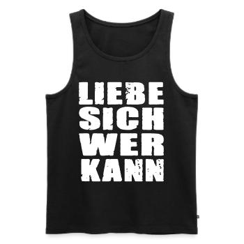 Liebe Sich Wer Kann für den Partner - Männer Premium Bio Tank Top - Schwarz - Vorne - Michal (187cm)