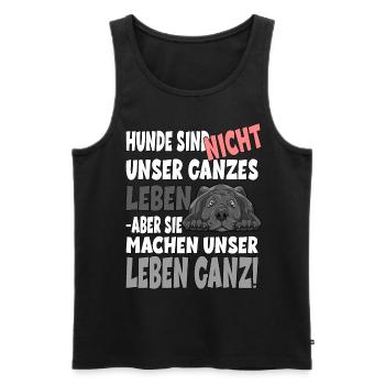 Hunde sind nicht unser ganzes Leben - unser Leben - Männer Premium Bio Tank Top - Schwarz - Vorne - Michal (187cm)