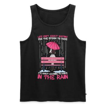 Learning To Dance In The Rain Regenschirm Sturm - Männer Premium Bio Tank Top - Schwarz - Vorne - Michal (187cm)