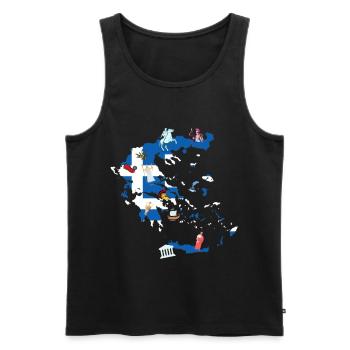 Griechenland - Männer Premium Bio Tank Top - Schwarz - Vorne - Michal (187cm)